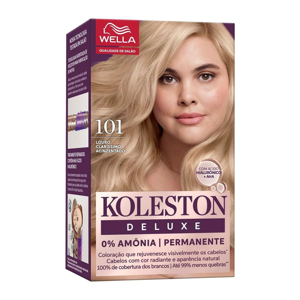 Tintura Koleston Deluxe 101 Louro Claríssimo Acinzentado