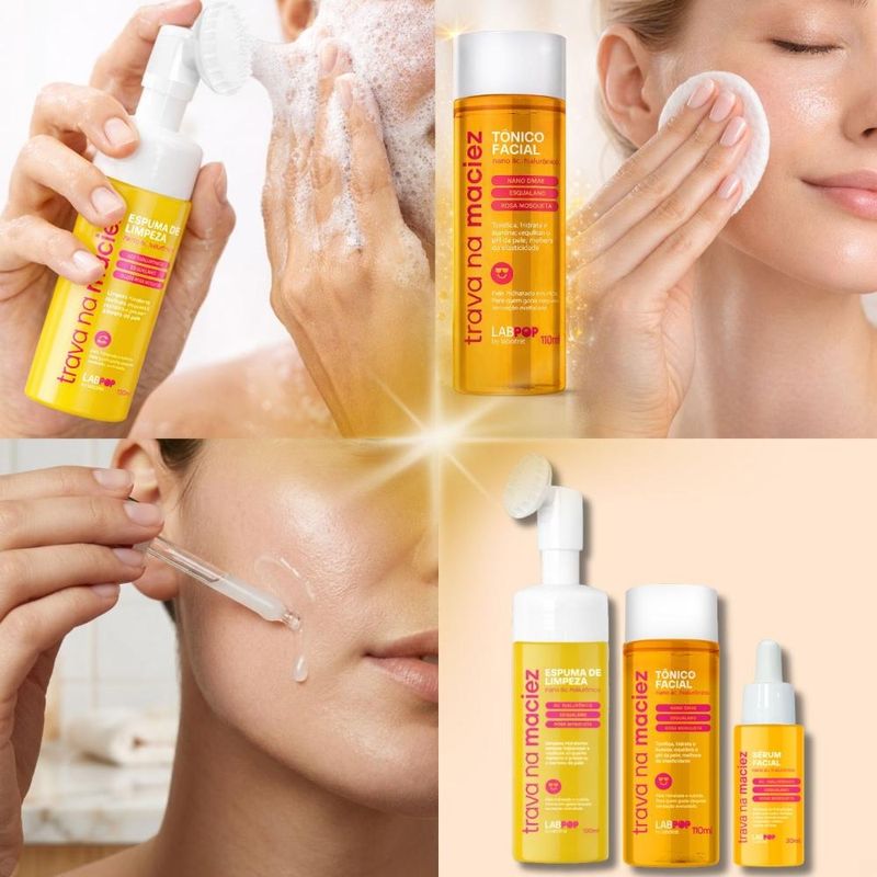 Kit LabPop by Labotrat Trava na Maciez: Espuma de Limpeza, Tônico