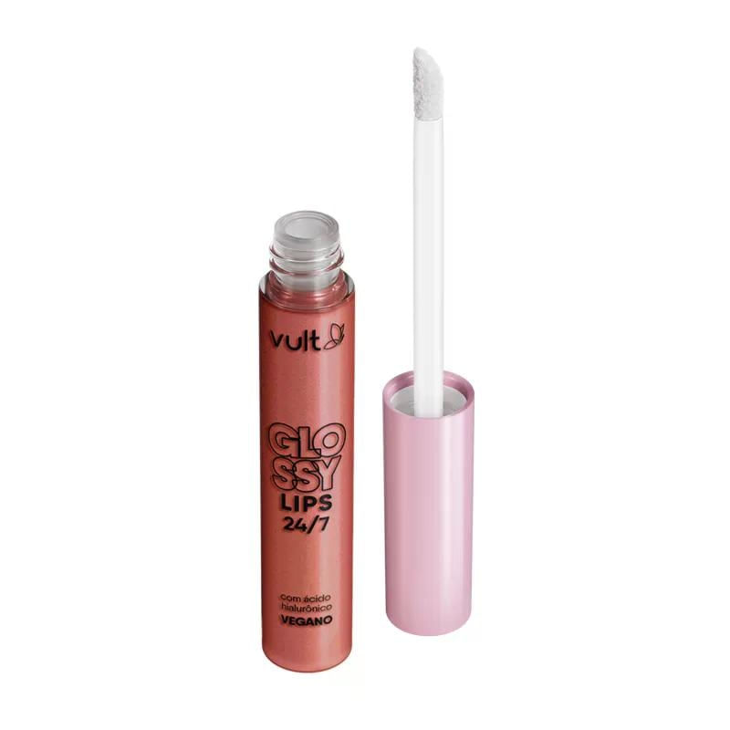 Gloss Labial Pêssego Cintilante Glossy Lips 24/7 Vult 5,2ml