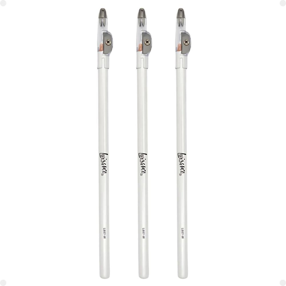 Kit Luisance: 3 Lápis Para Olhos Branco com Apontador Ref. L887-w