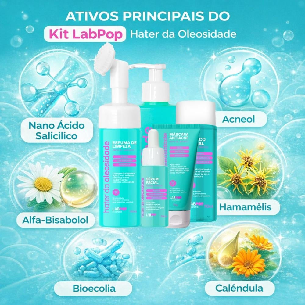 Kit LabPop by Labotrat Hater da Oleosidade: Espuma, Gel de Limpeza