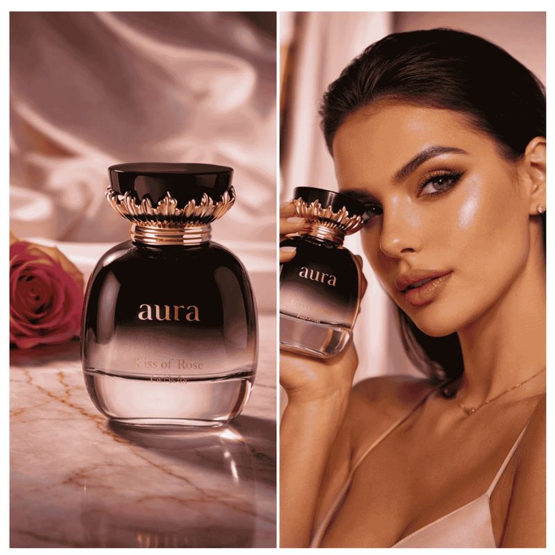 Perfume Feminino Khadlaj Aura Kiss Of Rose Edp 100 ML Árabe