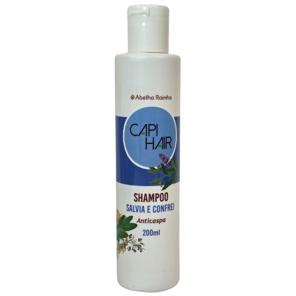 Shampoo Hidratante Anticaspa Sálvia e Confrei Capi Hair Abelha Rainha 200ml