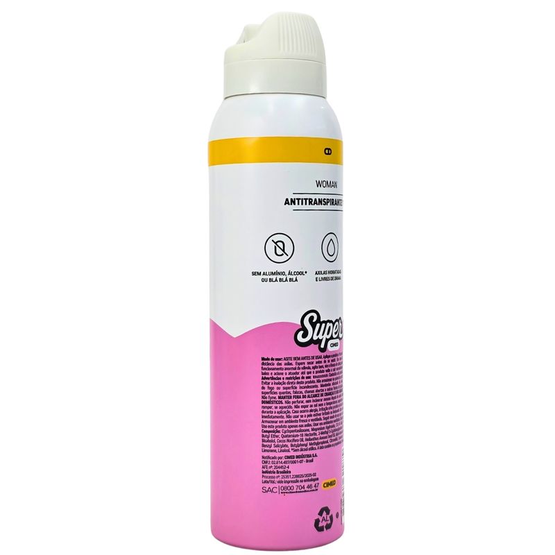 Desodorante Aerossol 0% Alumínio Feminino Velvet 72h Super Cimed