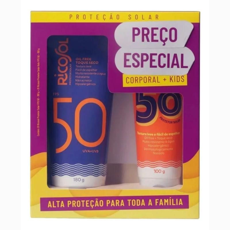 Kit Ricosol ( Protetor Solar Fps 50 180G + Protetor Solar Kids Fps 50 100G )