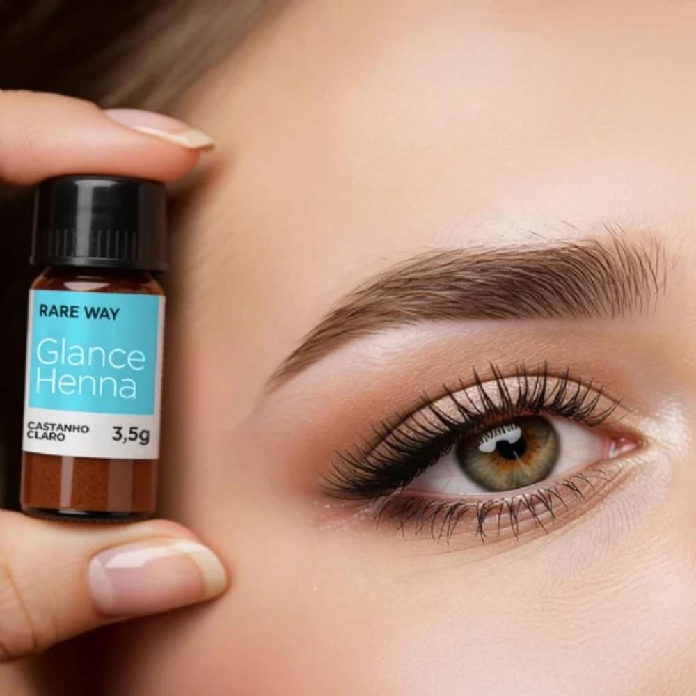 Glance Henna Sobrancelha Delineador Castanho Claro Rare Way