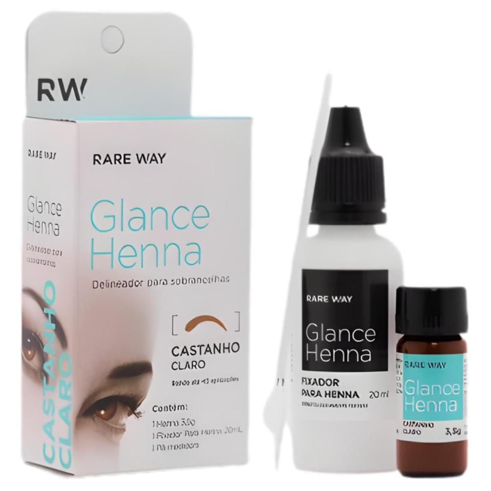 Glance Henna Sobrancelha Delineador Castanho Claro Rare Way