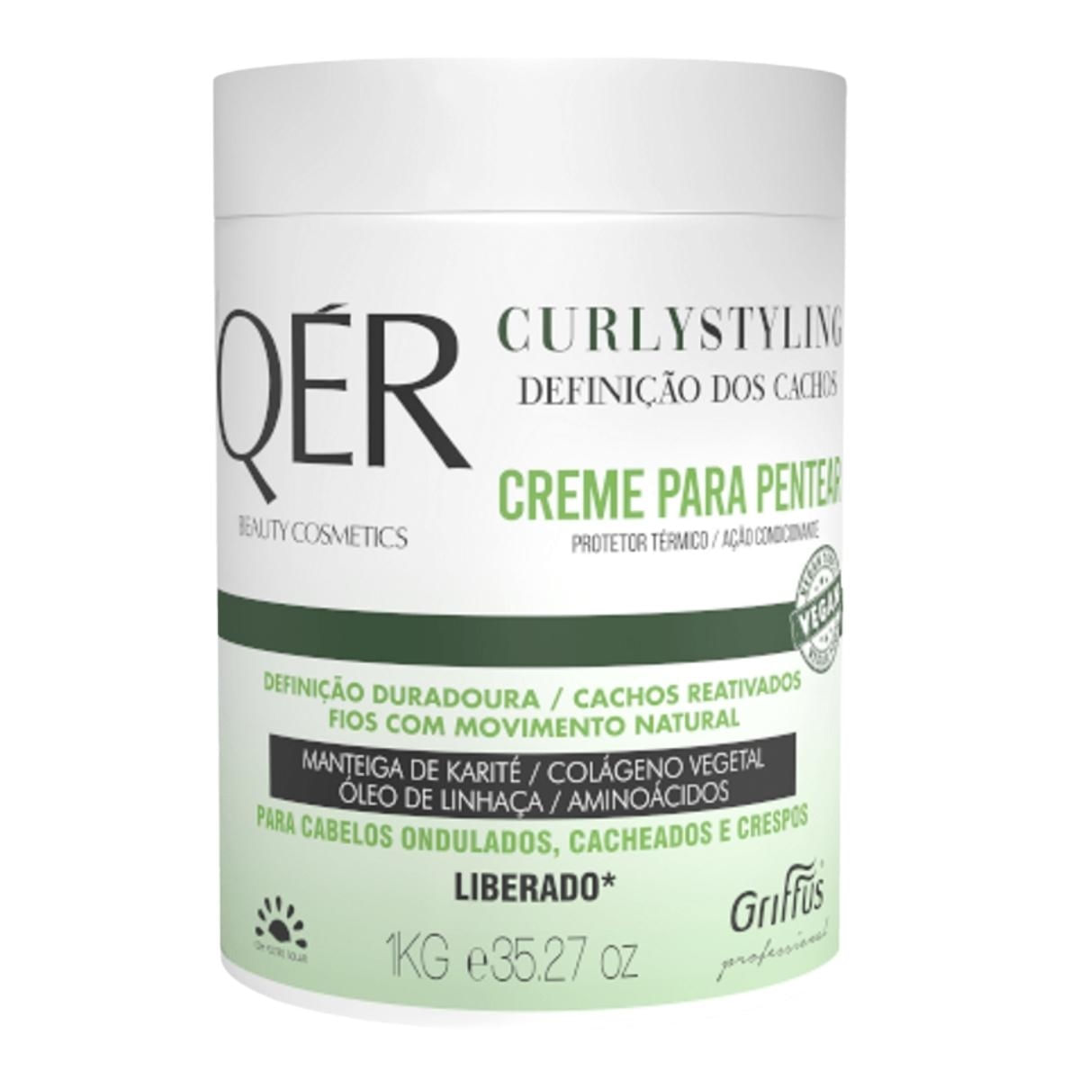 Creme Para Pentear Definição Dos Cachos Vegano Curlystyling Qér Griffus 1Kg