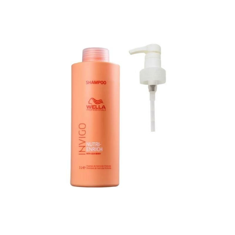 Kit Shampoo Wella Invigo Nutri Enrich 1000ml e Válvula Pump