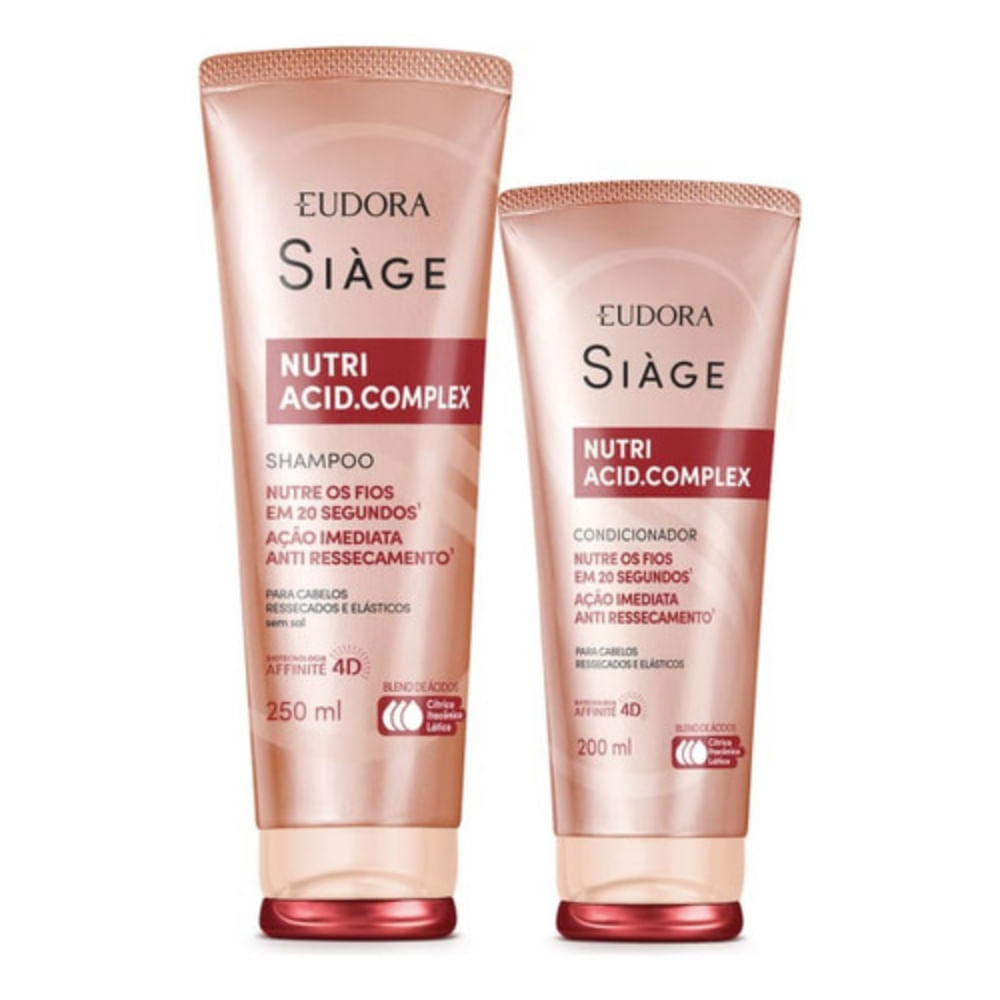 Kit Shampoo 250ml + Condic. 200ml Siàge Nutri Acid | Eudora