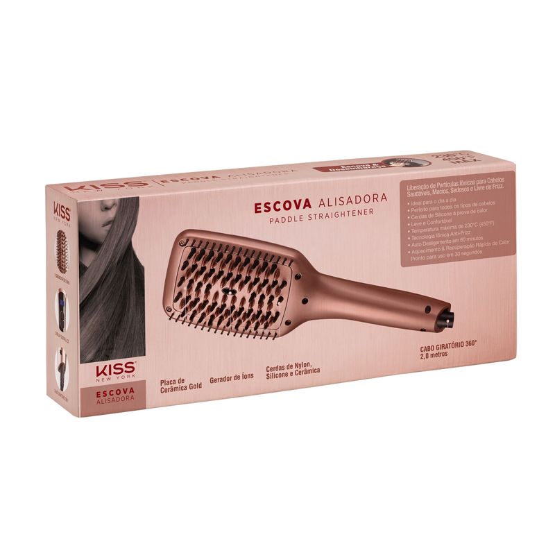 Escova Alisadora Linha Gold Edition Bivolt - Kiss New York - Época