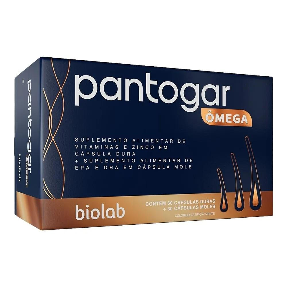 Pantogar Ômega Suplemento Alimentar 60 caps duras + 30 caps moles