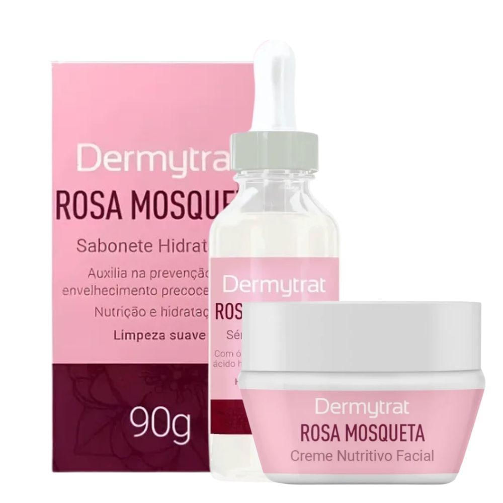 Kit Dermytrat Rosa Mosqueta Rubiginosa: Sabonete Hidratante, Creme Nutritivo e Sérum Hidratante