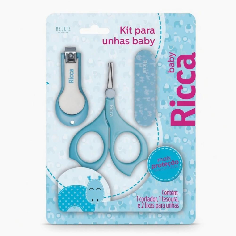 Kit para Unhas Ricca Baby Azul Cód:1657
