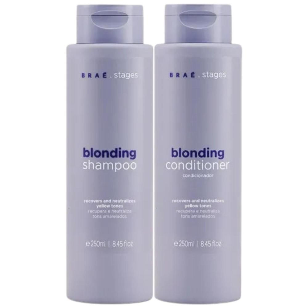 Shampoo e Condicionador Matizador BRAÉ Stages Blonding 250ml