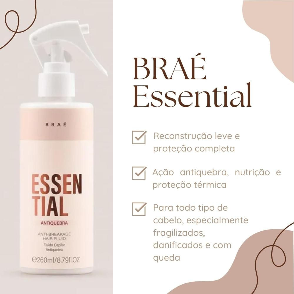 BRAÉ Essential Fluido Antiquebra com Proteção Térmica 260ml