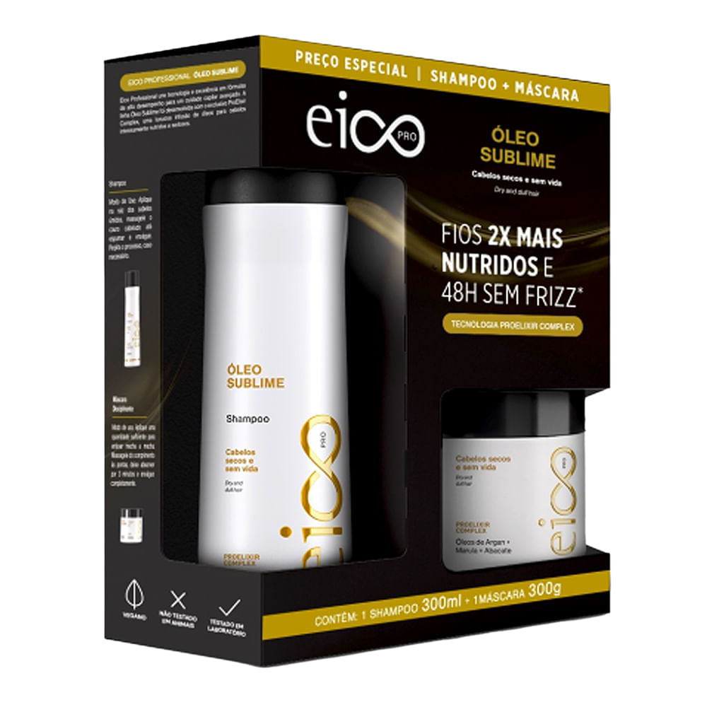 Kit Eico Pro Óleo Sublime - Shampoo 300ml + Máscara 300g