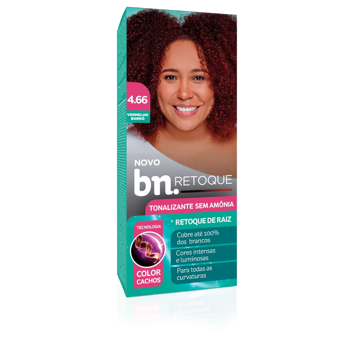 Tonalizante Sem Amônia Vermelho Bordô 4.66 90g | bn.Cachos