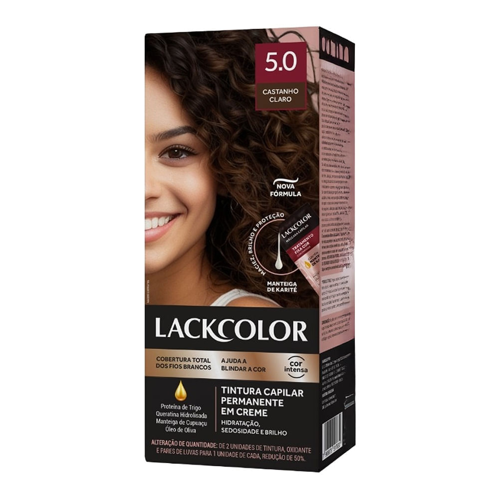 Tintura Lack Color Creme Kit 5.0 Castanho Claro