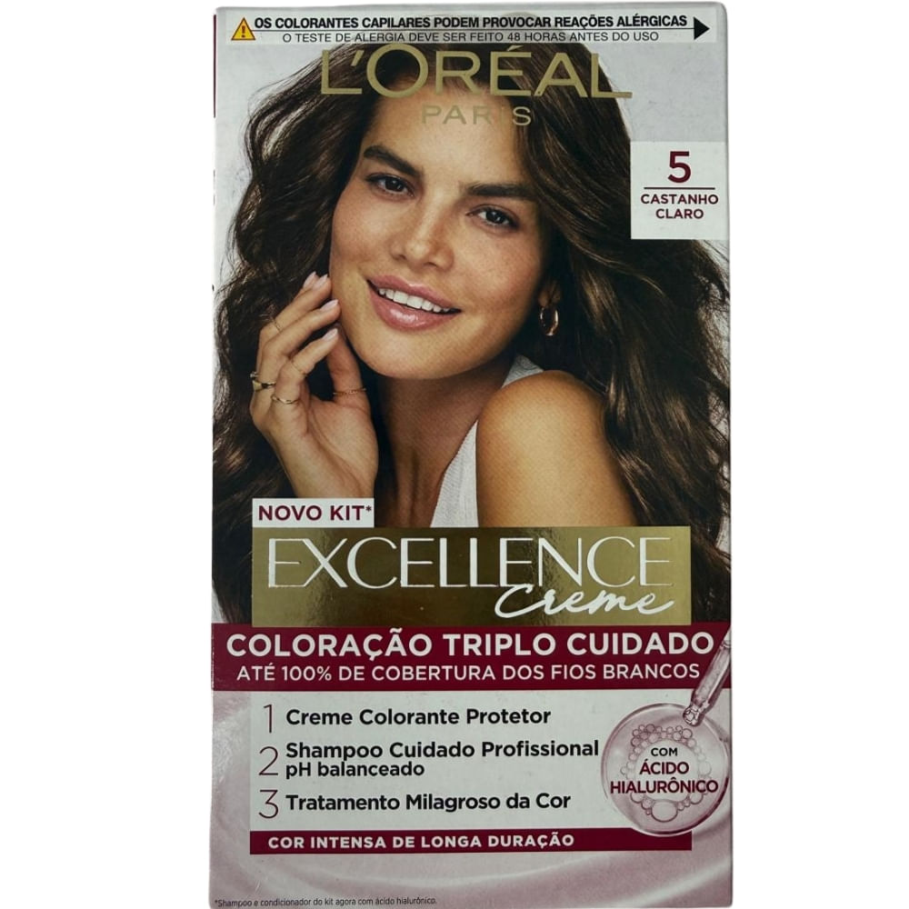 Coloração Excellence De L'Oréal Paris 5 Castanho Claro