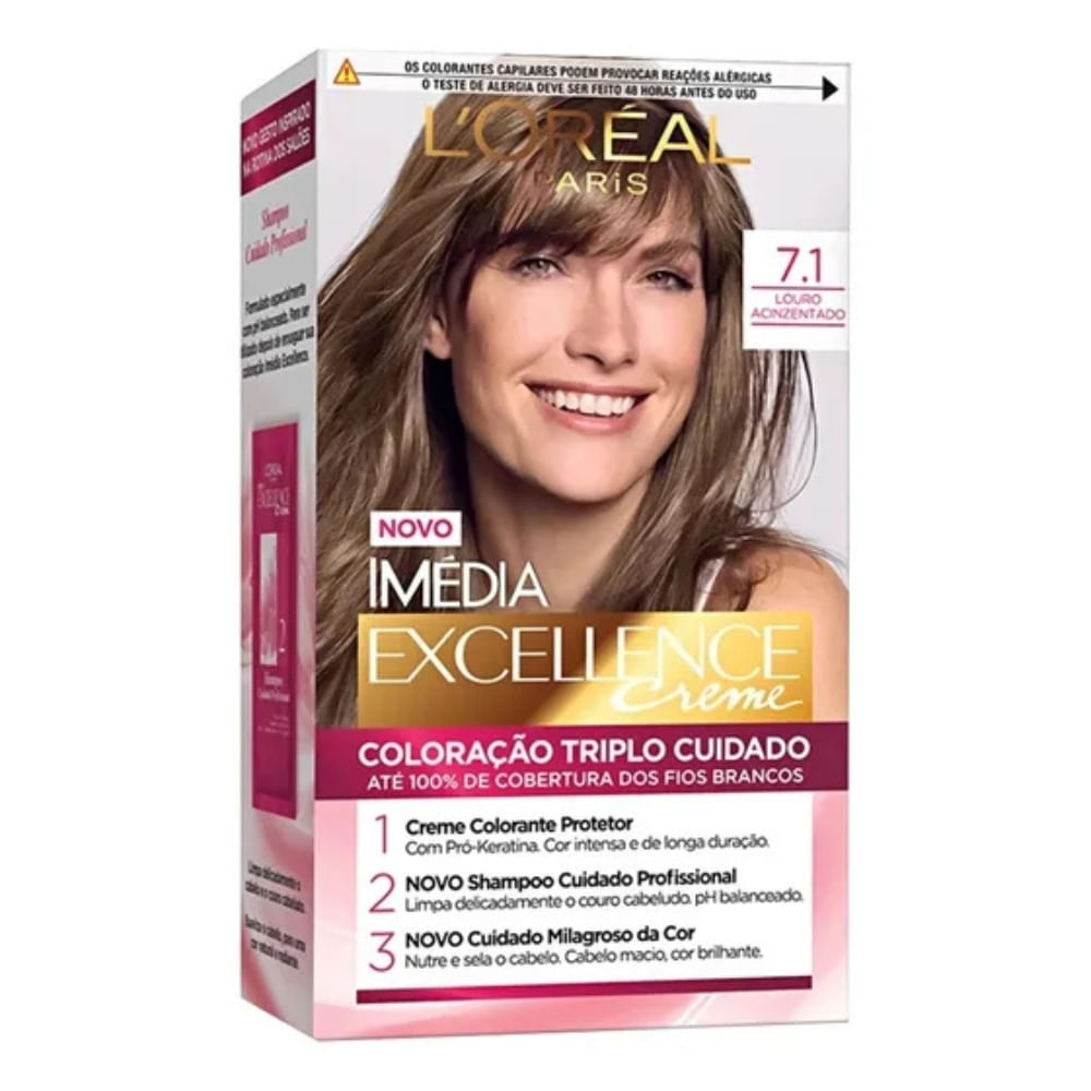 Coloração Excellence De L'Oréal Paris 7.1 Louro Acinzentado