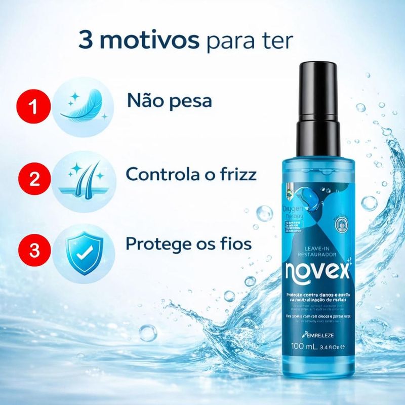 Leave-in Restaurador Novex Oxygen Therapy 100ml - Época Cosméticos