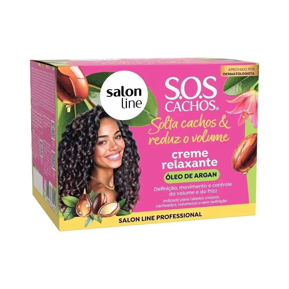 Creme Relaxante Solta Cachos Oleo De Argan Salon Line 200G