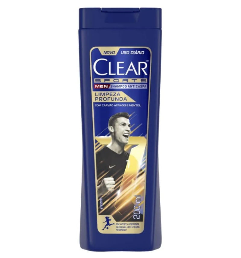 Clear Sports Shampoo Anticaspa Limpeza Profunda 200Ml