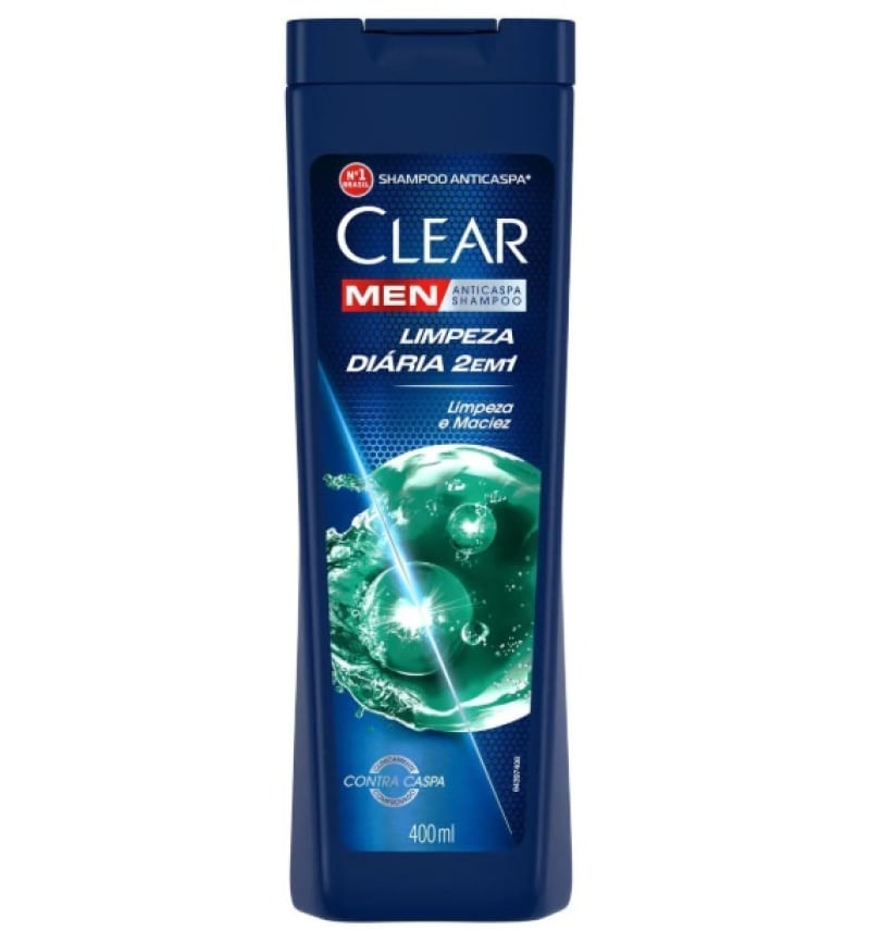 Clear Men Limpeza Diária 2 Em 1 Shampoo Anticaspa 400Ml
