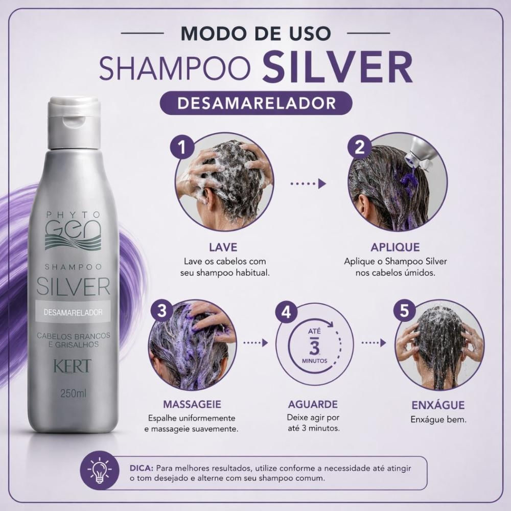 Kert Phytogen Shampoo Silver Desamarelador 250ml - Época Cosméticos