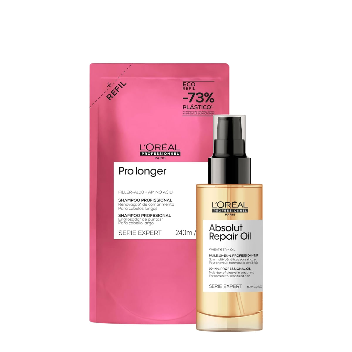 Kit L'Oréal Professionnel Pro Longer Repair Shampoo Refil Oil (2 Produtos)