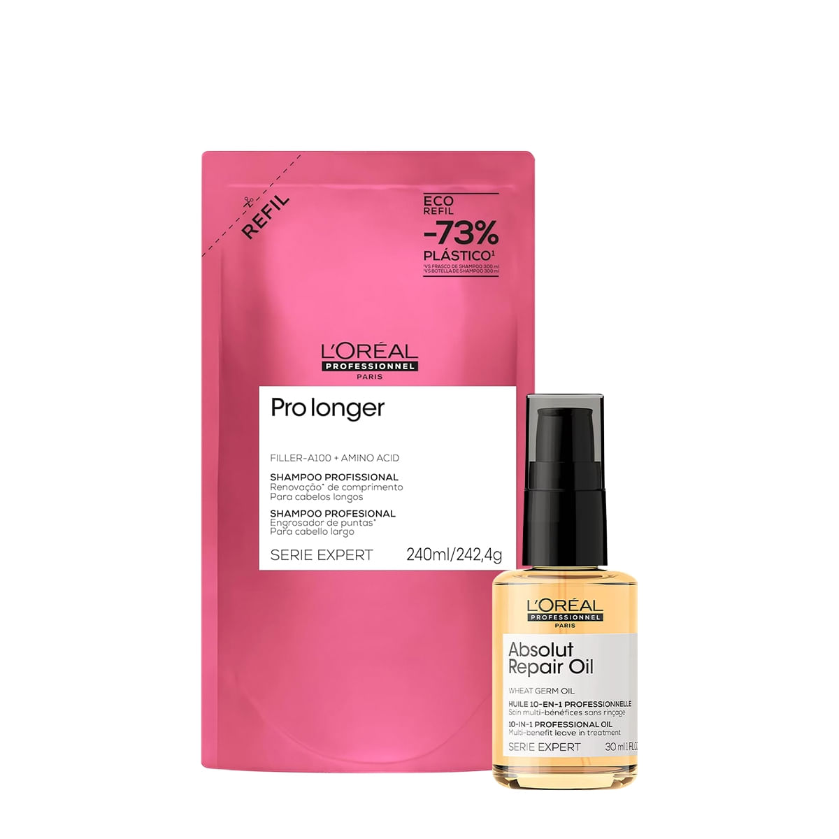Kit L'Oréal Professionnel Pro Longer Repair Shampoo Refil Oil 30 (2 Produtos)