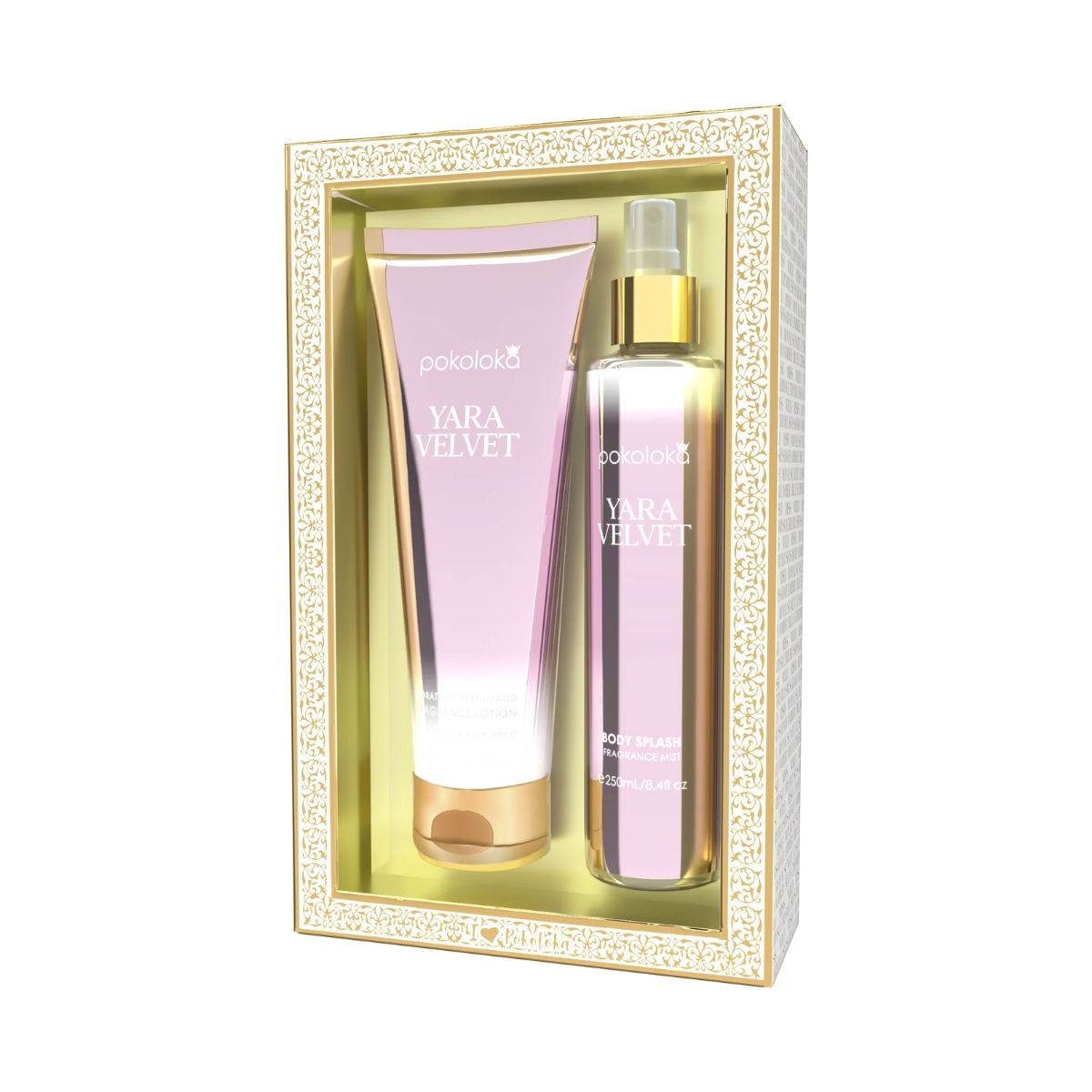 Kit Pokoloka Loção Body Splash Luxury Yara Velvet - 240Ml
