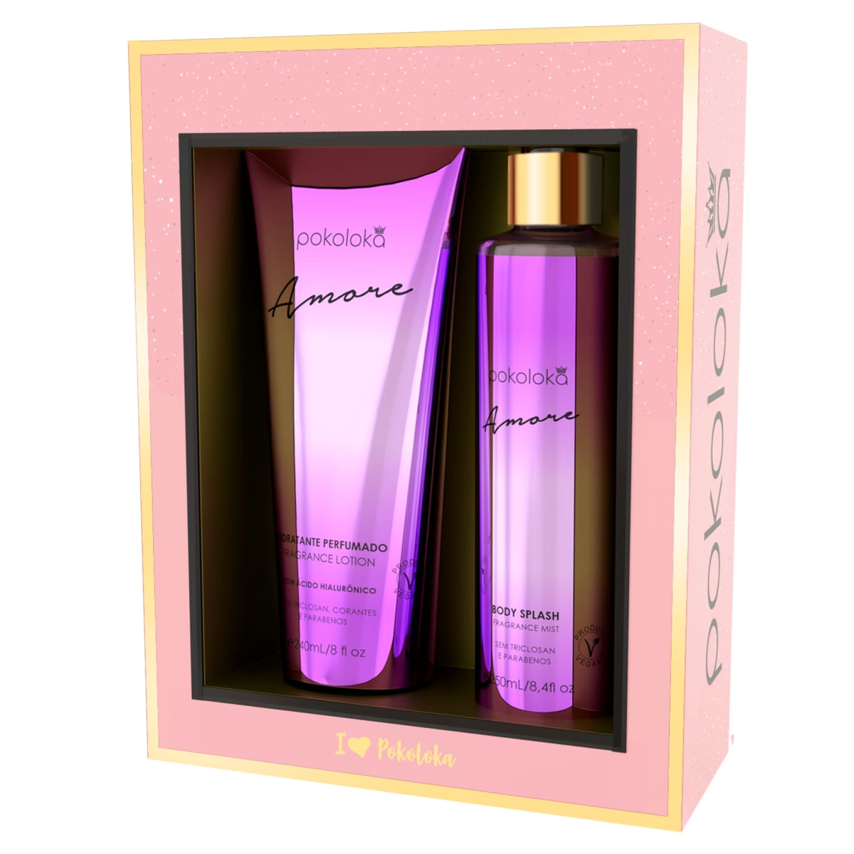 Kit Pokoloka Loção e Body Splash Amore 240ML