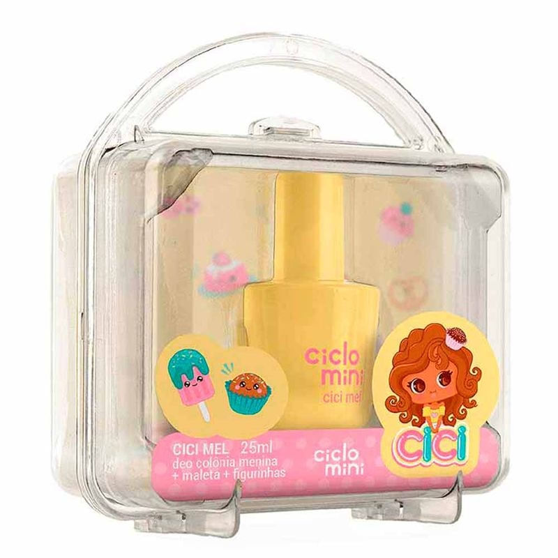 Kit Estojo Maleta Ciclo Mel Perfume 25ml + 1 Cartela de Figurinhas