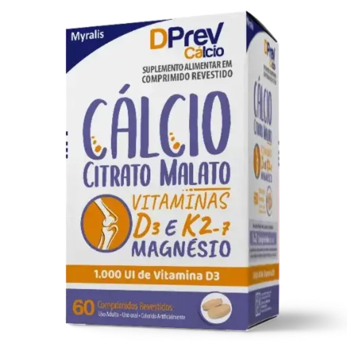 Suplemento Alimentar DPrev Cálcio 1.000 UI - 60cpr