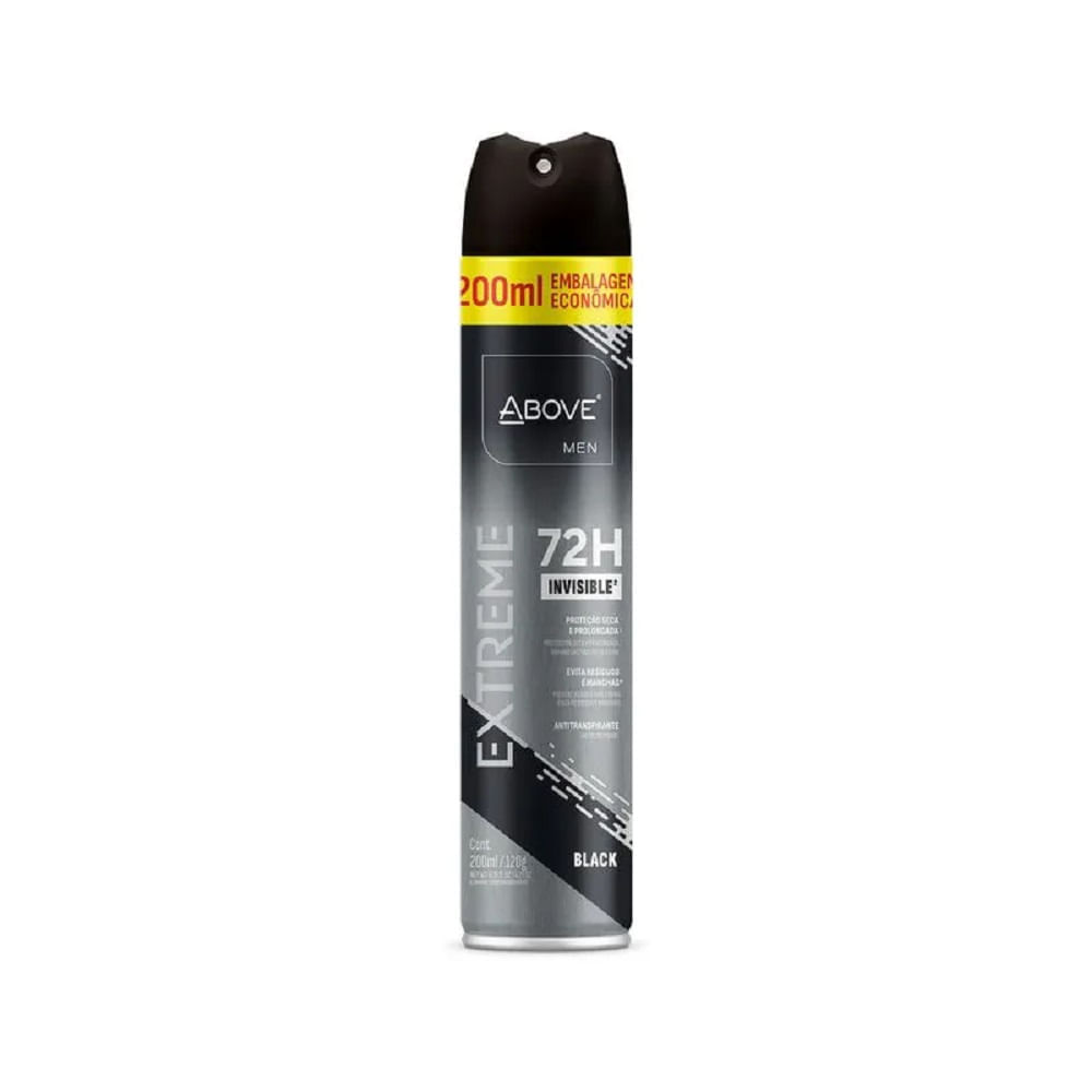 Desodorante Antitranspirante Aerosol Above Men Extreme Black 72h 200ml