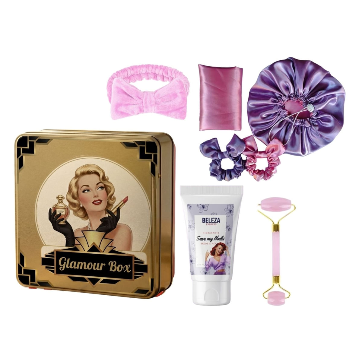 Kit Presente Glamour Box Noite Bela & Cetim Beleza Express