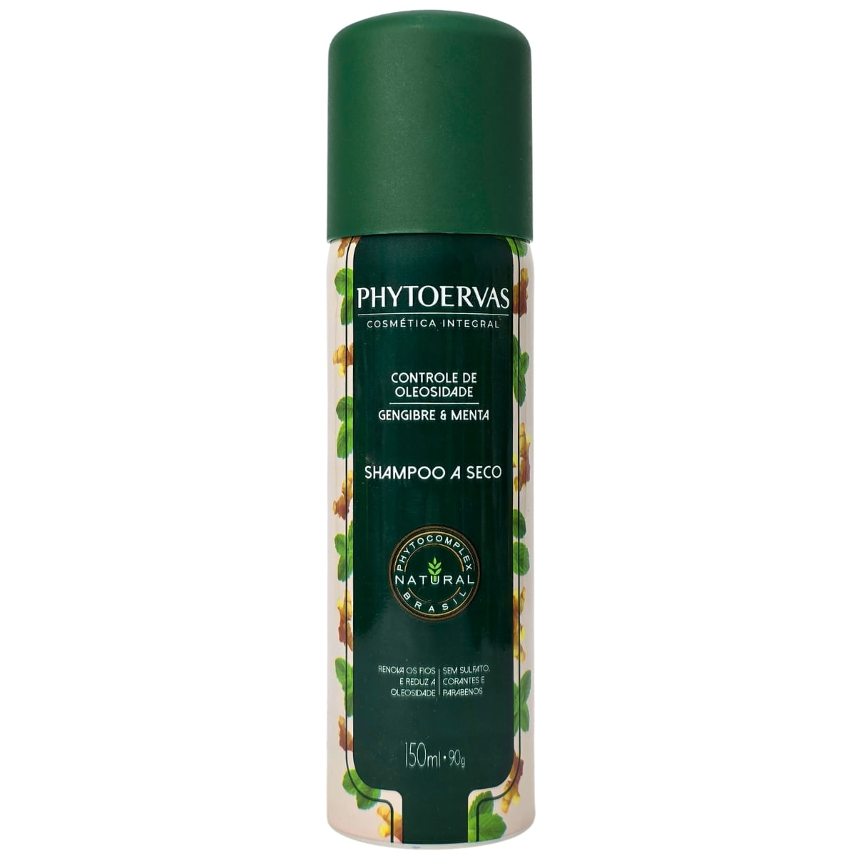 Shampoo a Seco Controle de Oleosidade Gengibre e Menta Phytoervas 150ml / 90g