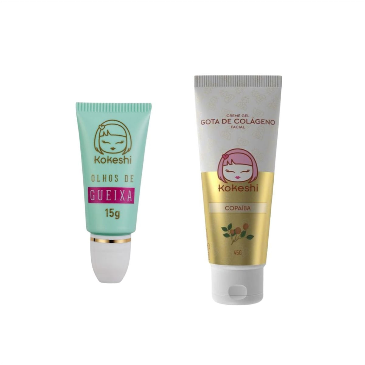 Kit Kokeshi Creme Gel Gota De Colágeno+Olhos de Gueixa - Época
