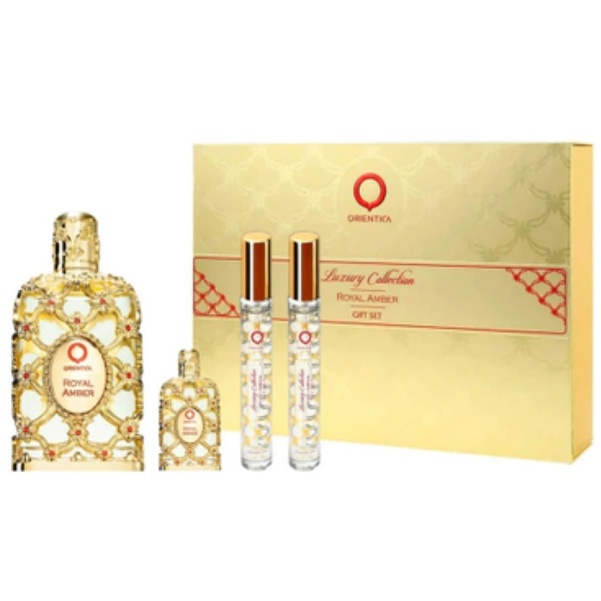 Kit Coffret Royal Amber EDP 80ml + Miniatura 7,5ml + 2 Travel Size 10ml - Orientica