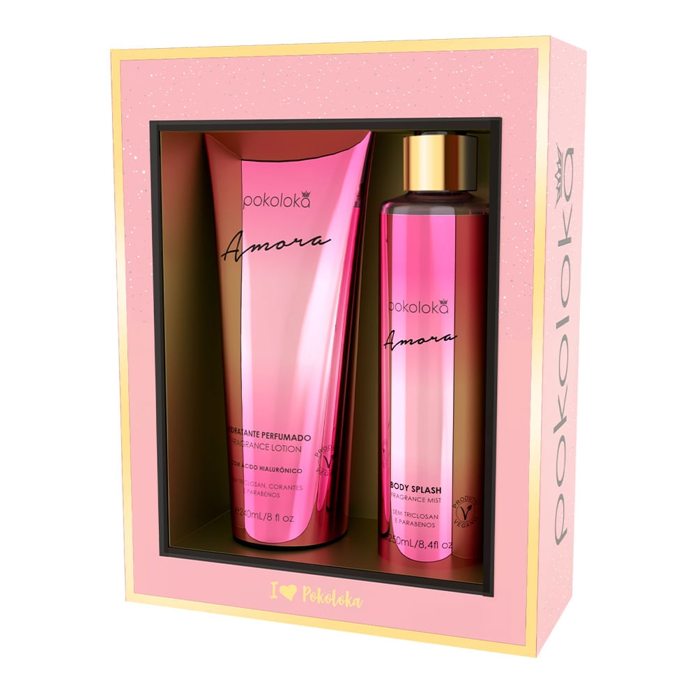 Kit Pokoloka Amora - Loção Corporal 240Ml + Body Splash 250Ml