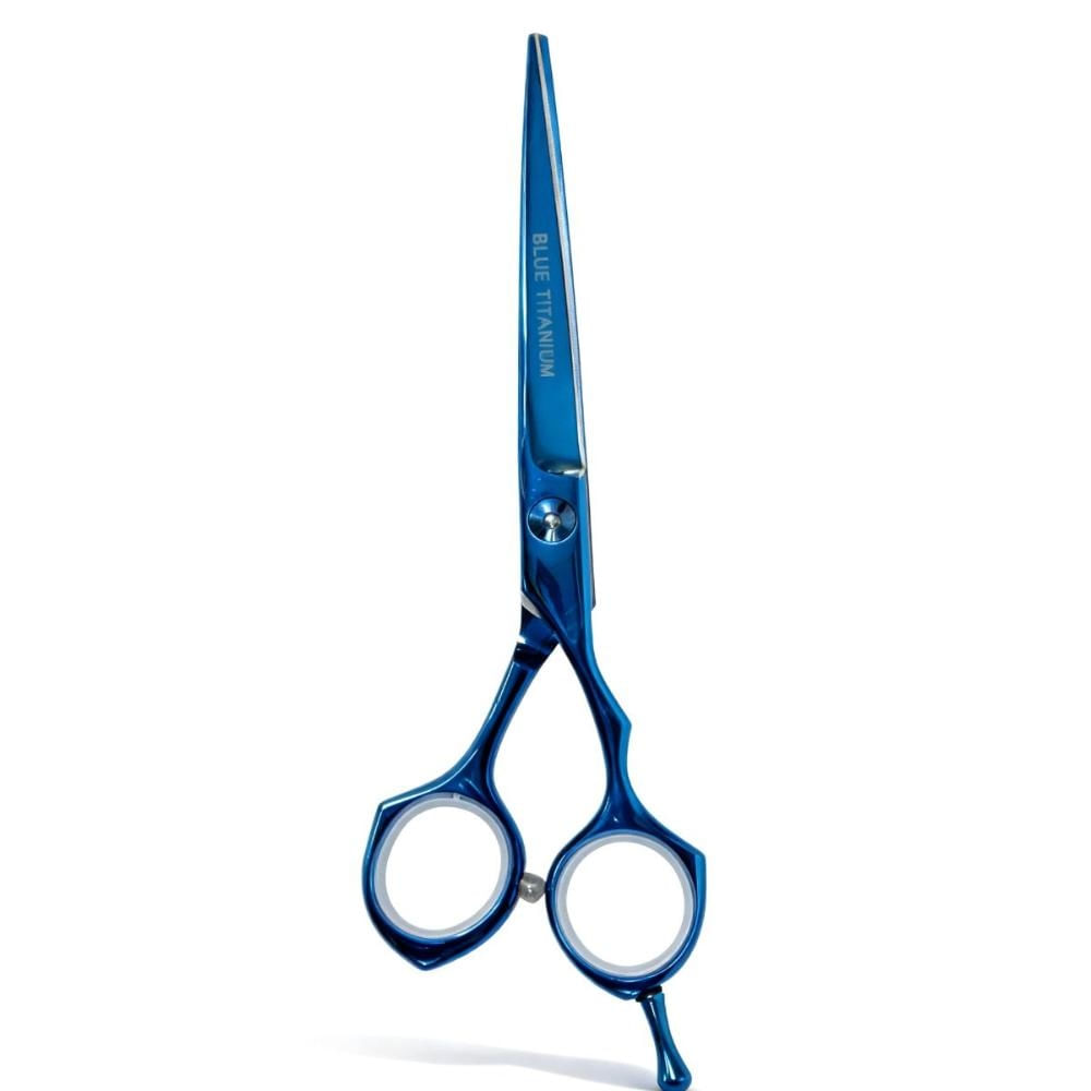Tesoura Profissional Mega Kasho Blue Titanium Fio Navalha 5 K5360-5