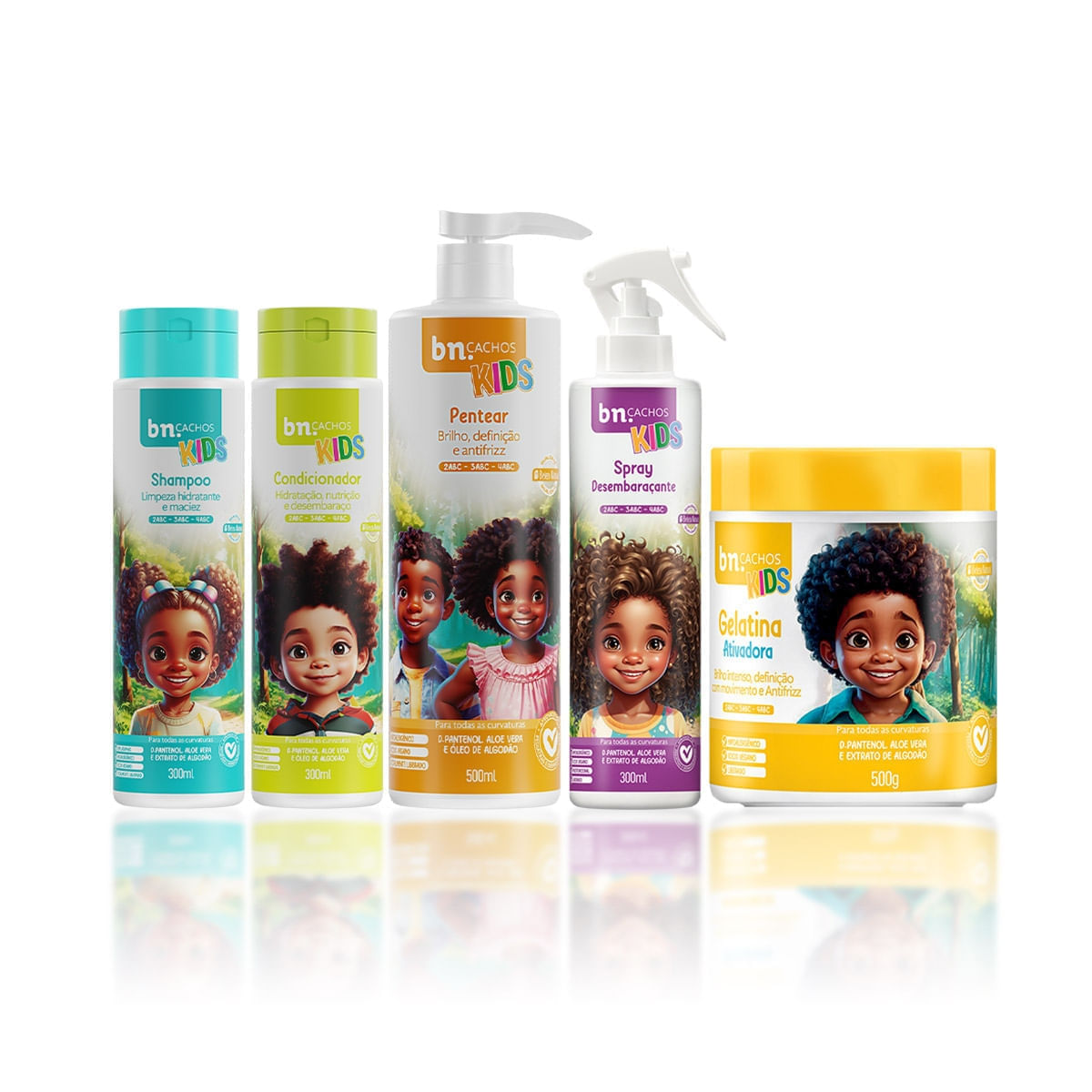 Kit Completo Linha Kids bn.Cachos (5 Itens)