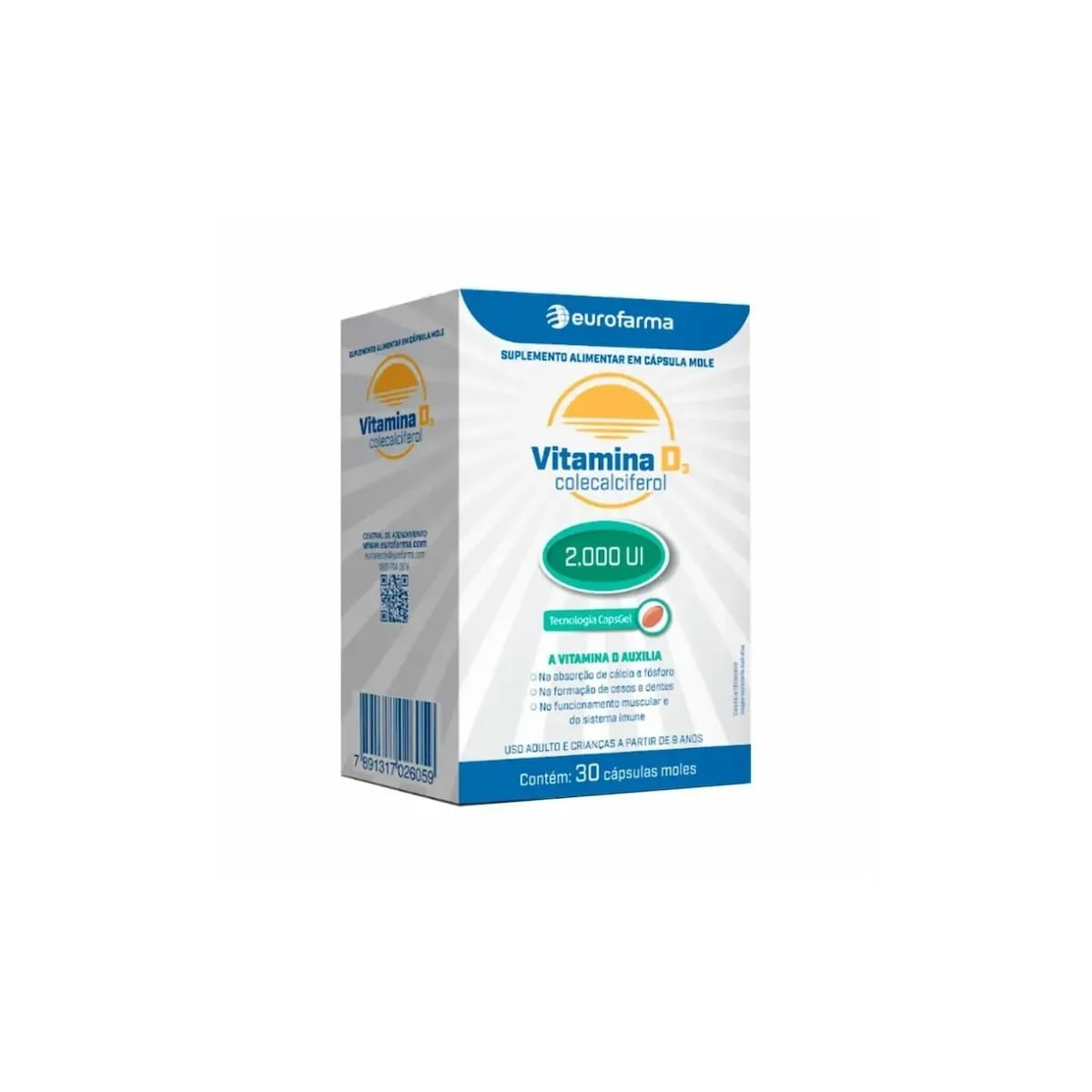 Vitamina D3 2000ui Eurofarma c/30caps