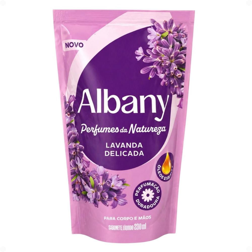 Refil Sabonete Líquido Corpo e Mãos Albany Perfumes Da Natureza Lavanda Delicada 200ml