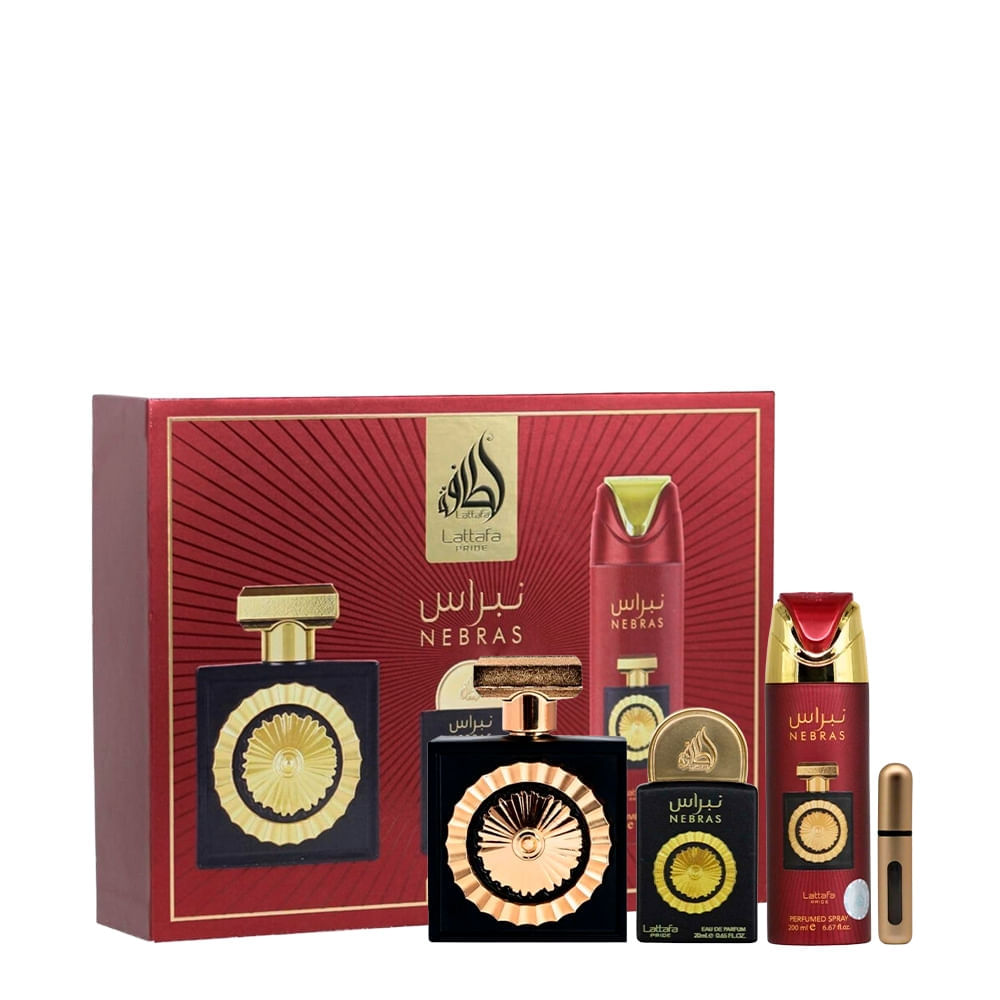 Kit Lattafa Nebras Unissex - EDP 100ml + 20ml + Deo 200ml