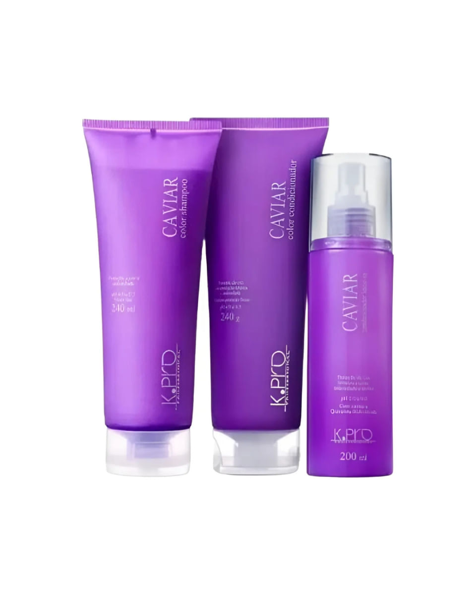 K.Pro Kit Caviar Color - Shampoo 240ml + Condicionador 240g + Leave-In 200ml