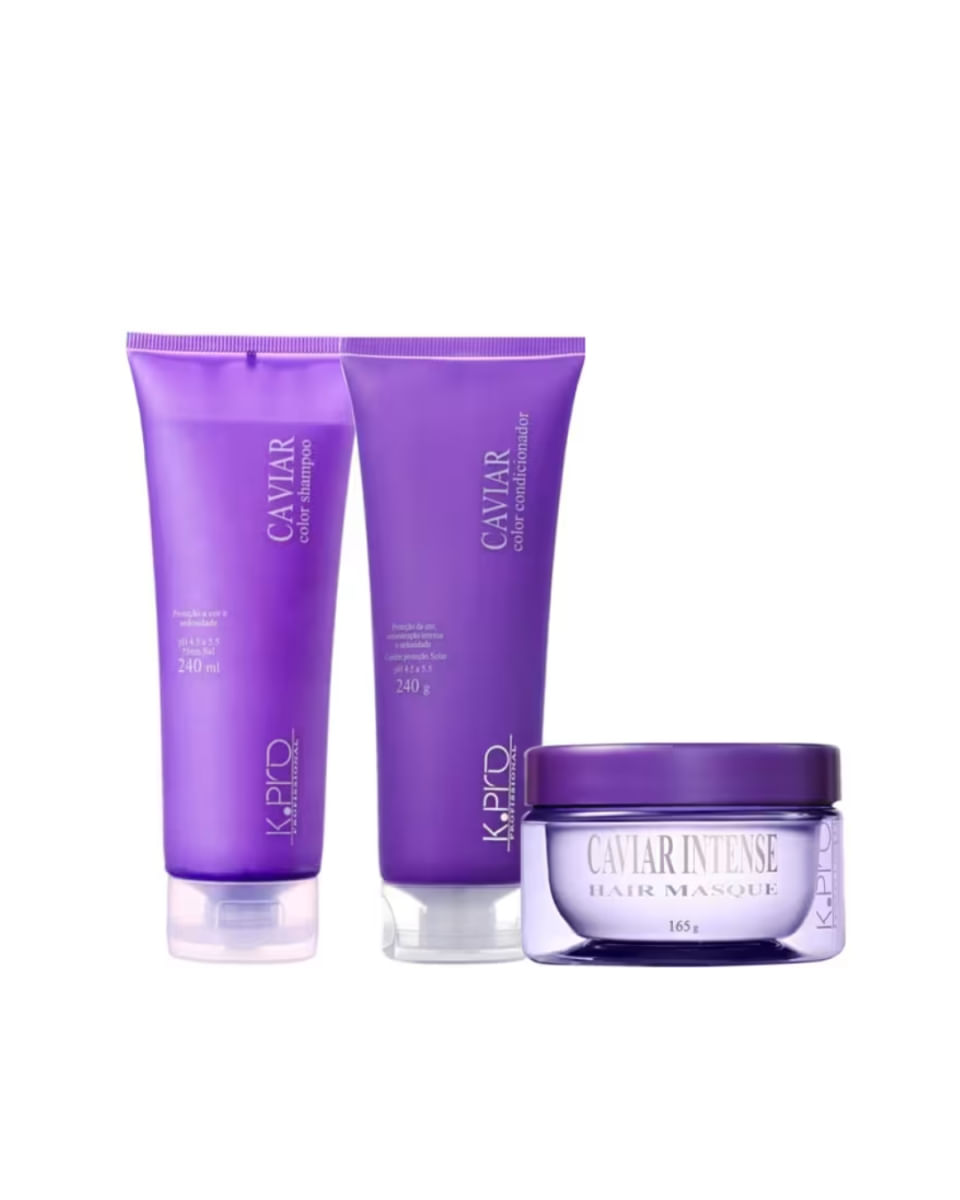 K.Pro Kit Caviar Color - Shampoo 240ml + Condicionador 240g + Mascara 165g