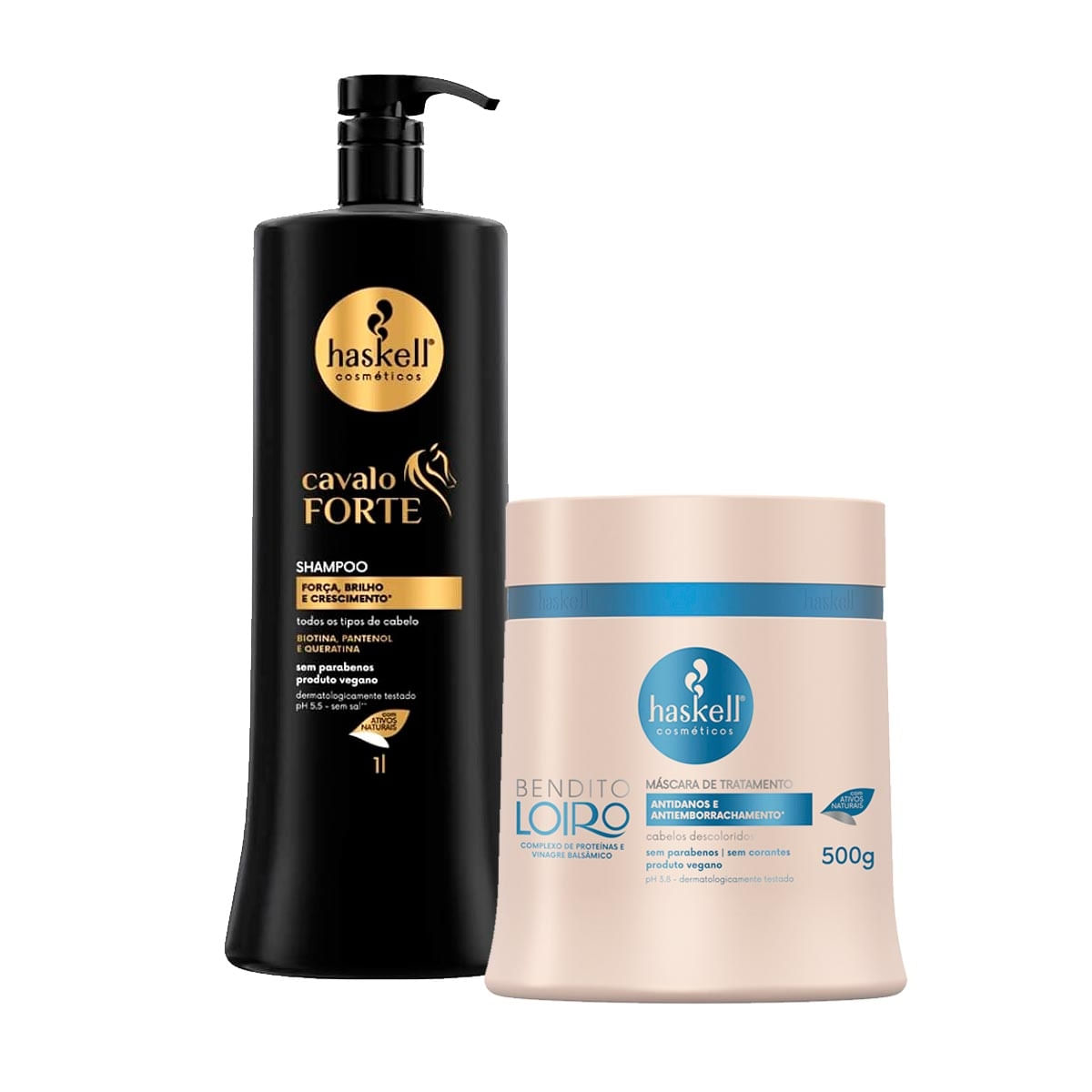 Kit Shampoo Haskell Cavalo Forte 1L + Máscara Bendito 500g - Época ...